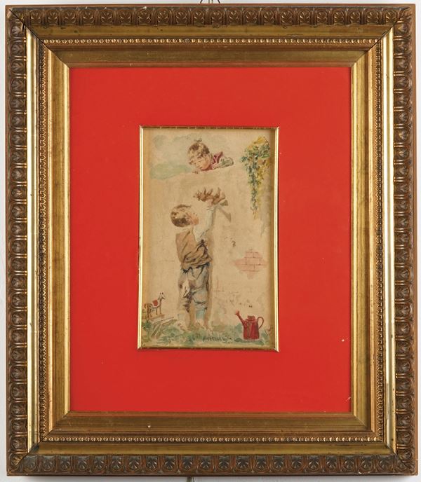 Pittore del XIX-XX secolo Bambini che giocano