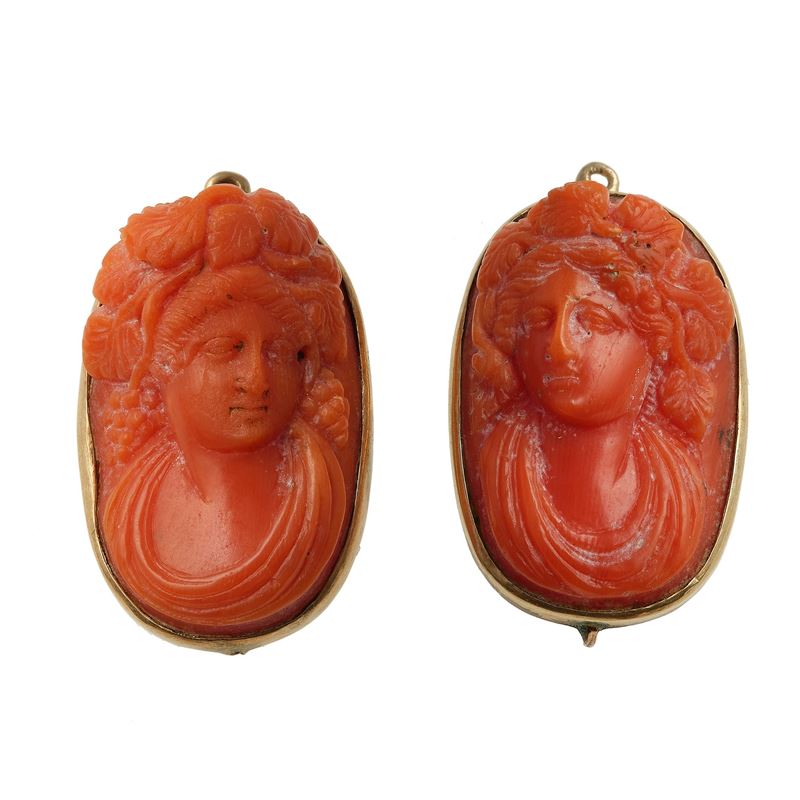 Due cammei in corallo  - Asta Fine Jewels - Cambi Casa d'Aste