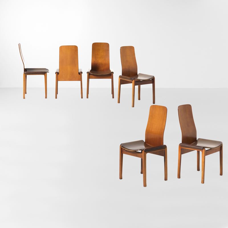 Tito Agnoli : Sei sedie mod. Fiorenza  - Auction Design - Cambi Casa d'Aste