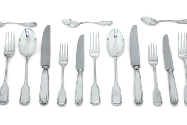 Servizio di posate. Argenteria italiana del XX secolo, argentiere Luigi Calegaro, Padova