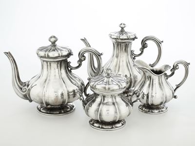 Servizio da Tè e Caffè. Argenteria Italiana del XX Secolo, Argentiere I.M.a., Alessandria