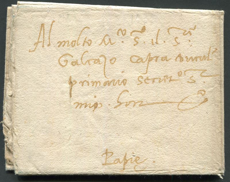 1535, Lettera per Papie (Pavia) a Galeazzo Capra  - Auction Postal History and Philately - Cambi Casa d'Aste