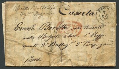 1860, Lettera dalla Guerra D’italia, Lettera da Pavia a Caserta
