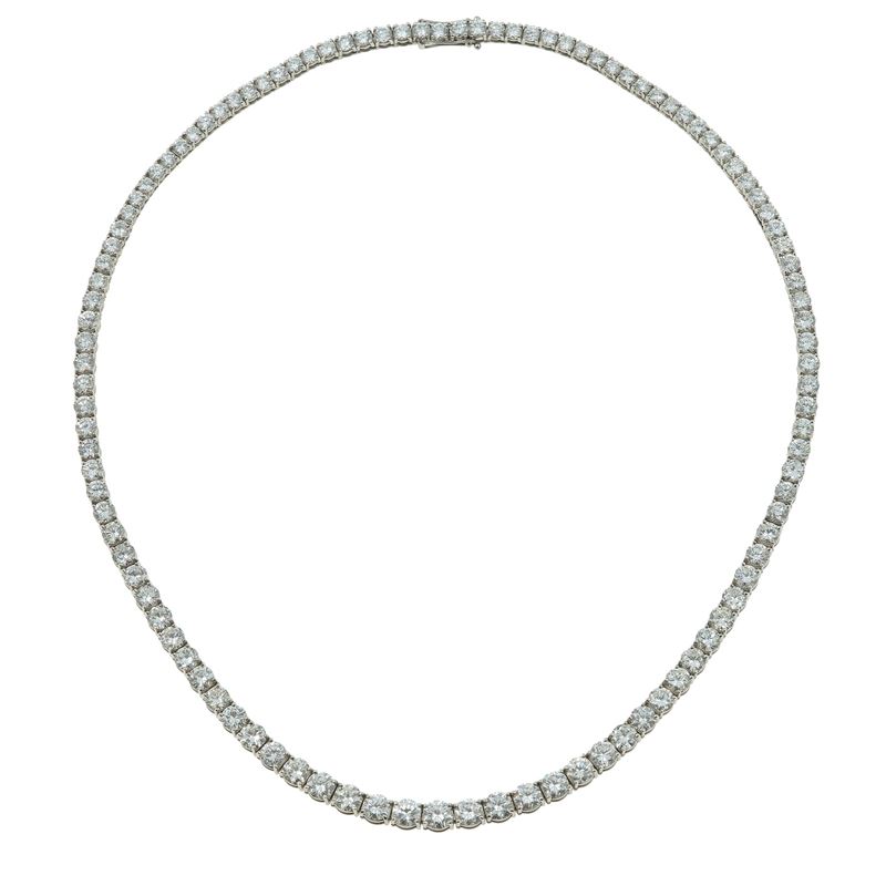 Rivière con diamanti taglio brillante per ct 18.00 circa  - Asta Fine Jewels - Cambi Casa d'Aste