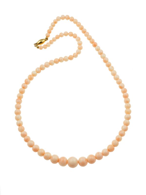 Collana con boules di corallo rosa