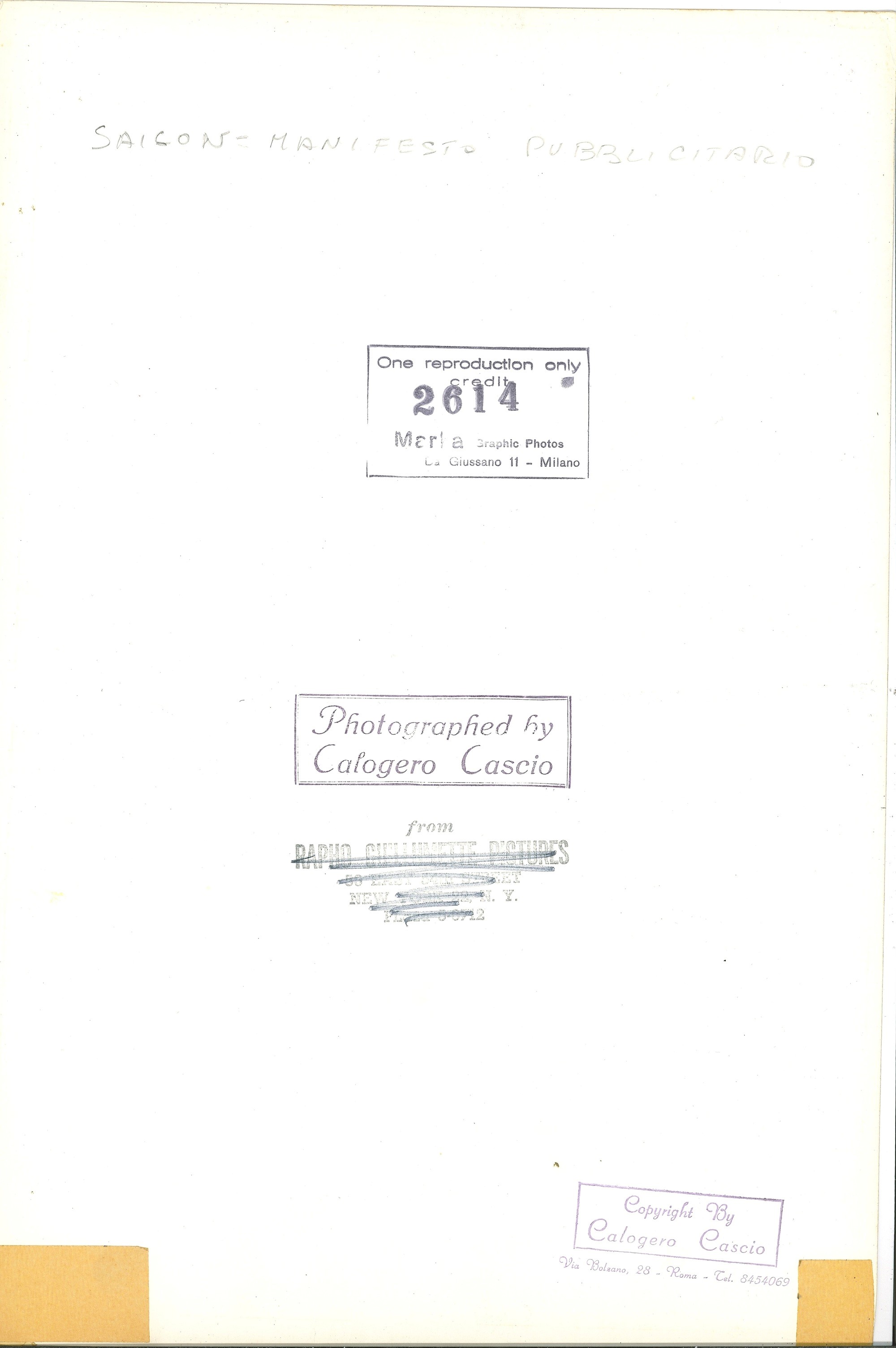 Calogero Cascio - Saicon = Manifesto Pubblicitario