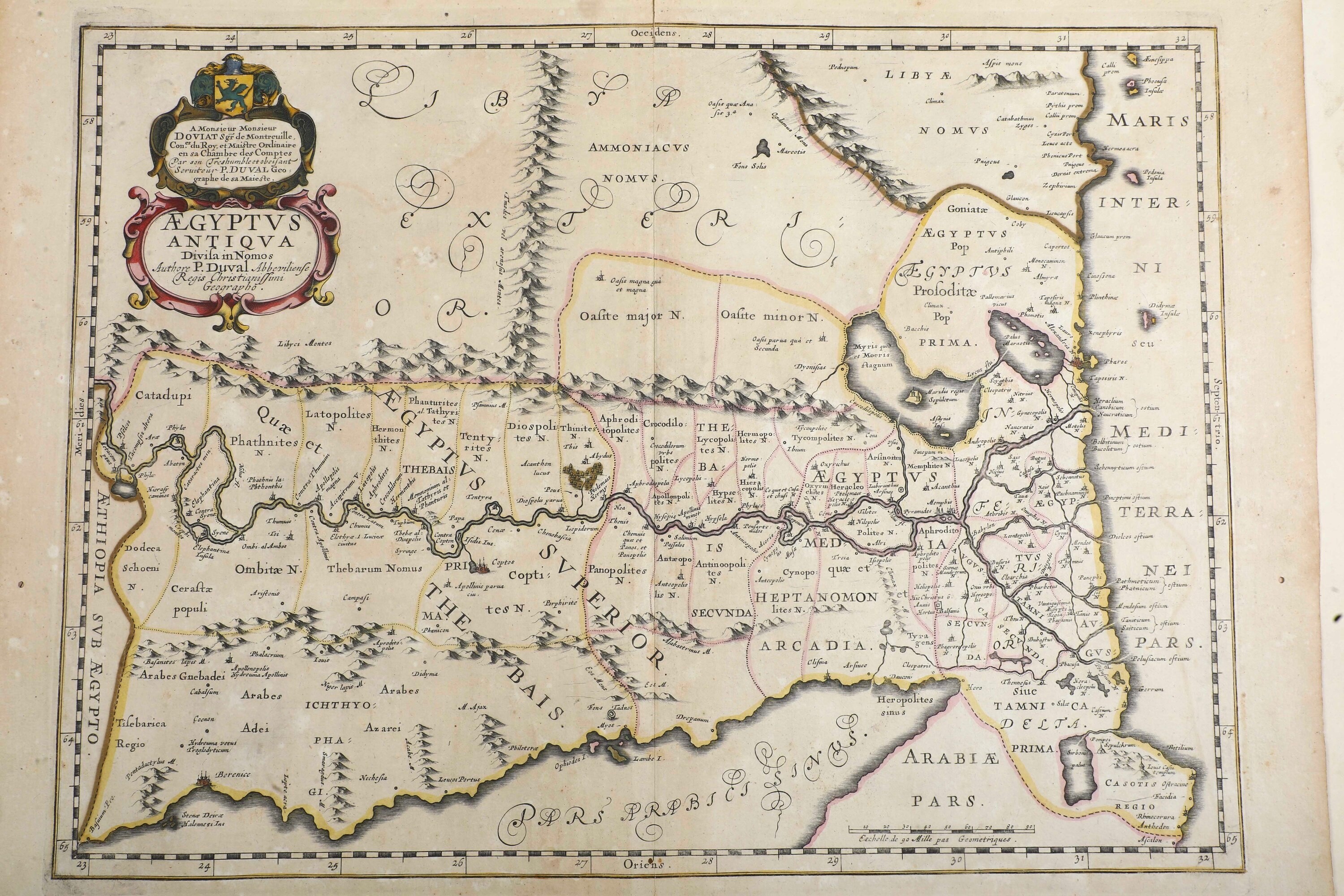 Carte geografiche di epoche differenti e pagina di cinquecentina con veduta di città