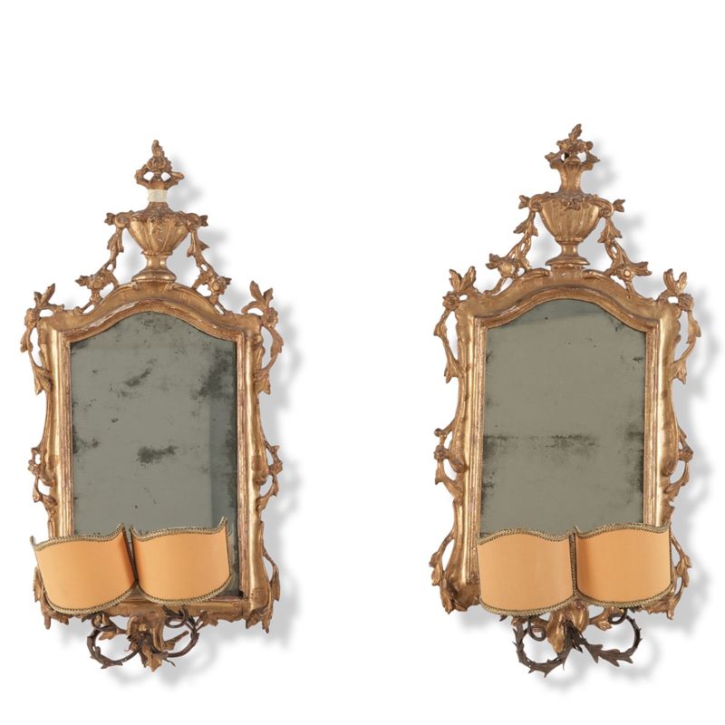 Coppia di ventoline in legno dorato. XVIII secolo  - Asta Antiquariato - Cambi Casa d'Aste