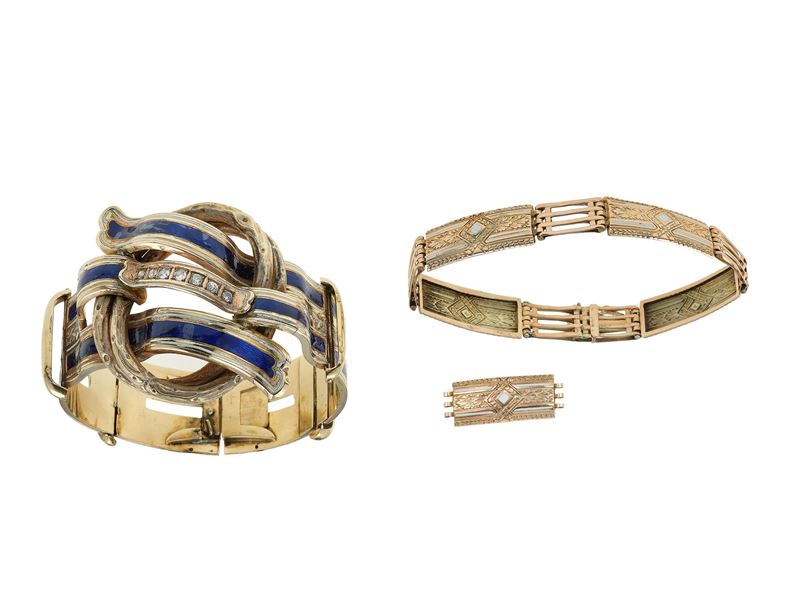 Two low-karat gold bracelets  - Auction Jewels - Cambi Casa d'Aste