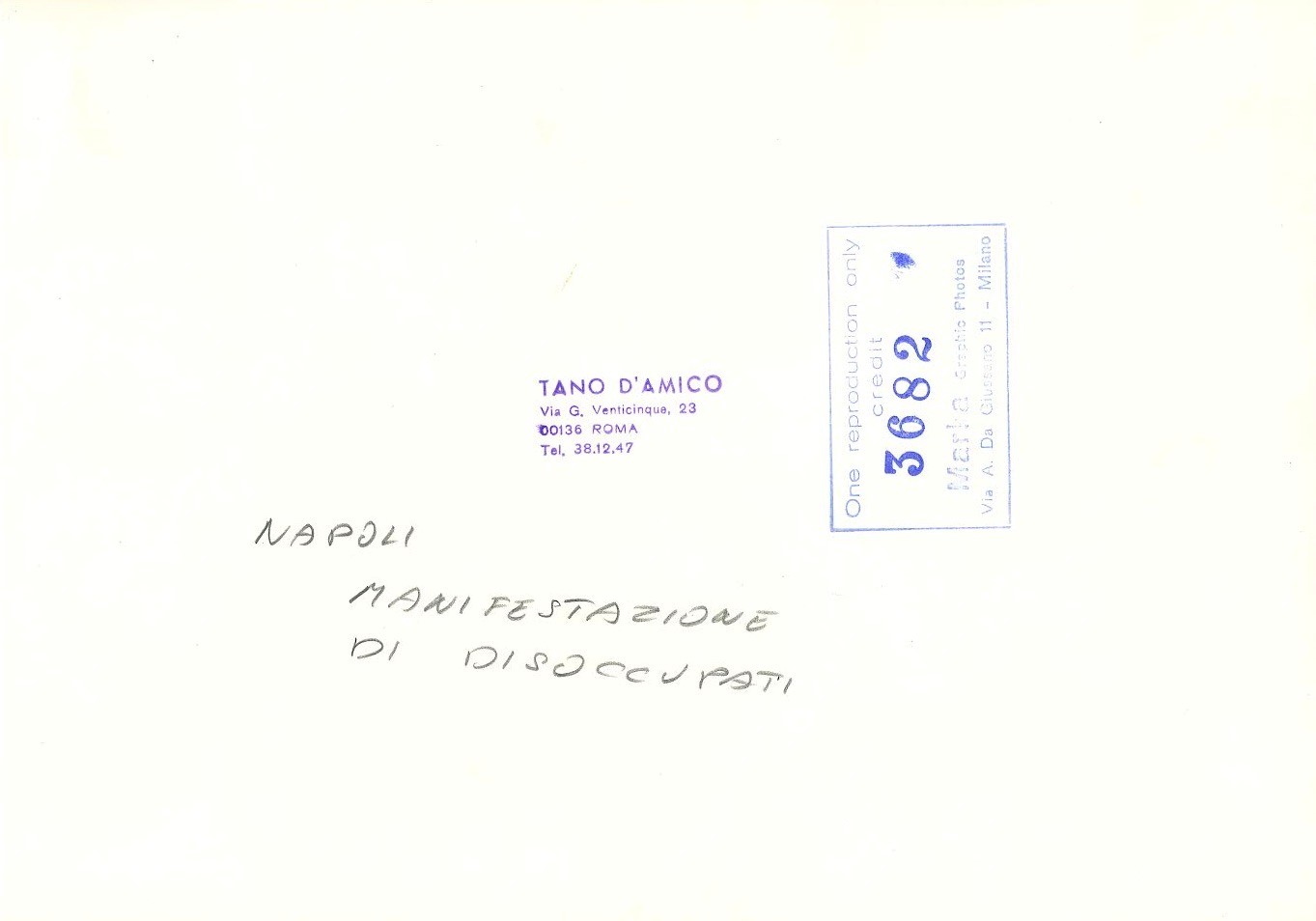 Tano D’amico - Senza Titolo (napoli, Manifestazione di Disoccupati)