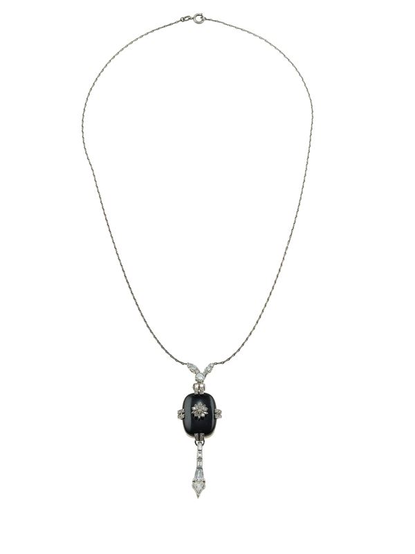 Pendente in onice e diamanti