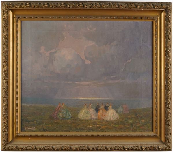 Firmato “V.Sunelli” Dame sulla riva