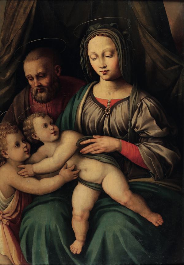 Scuola dell'Italia centrale del XVI secolo Sacra Famiglia con San Giovannino