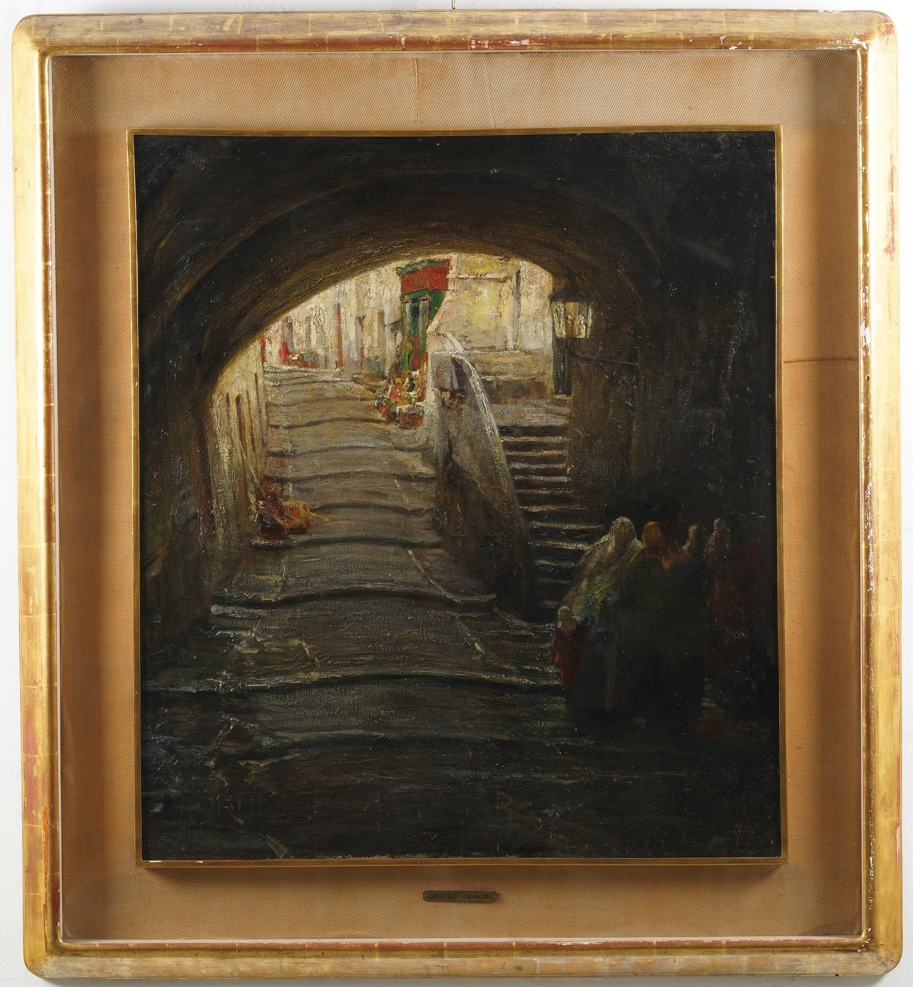 Ludovico Cavaleri - Portico, olio su tela, cm 90x80