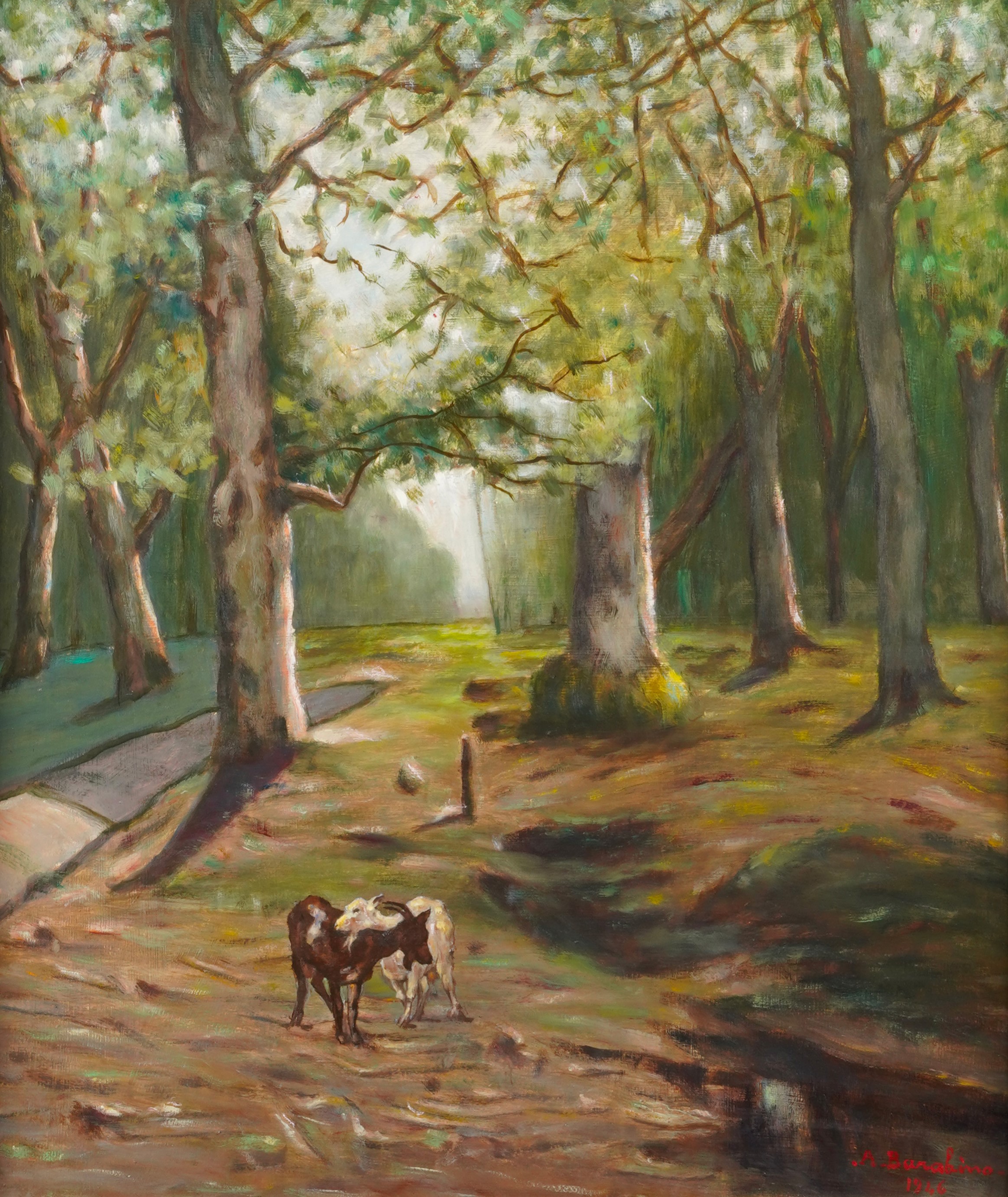 Armando Barabino - Mattino di settembre, 1946, olio su cartone