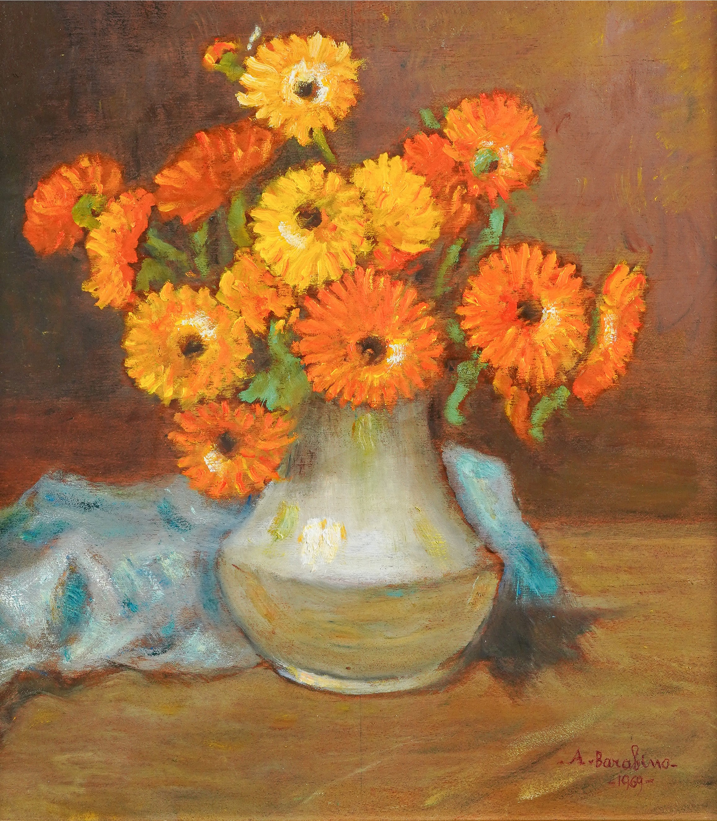 Armando Barabino - Sinfonia di colori, olio su tavoletta