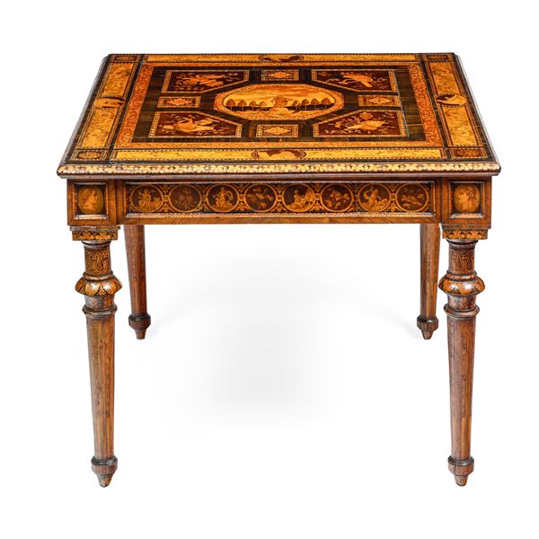 Gaspare Bassani. Importante tavolo da gioco. Lombardia, 1790 ca.