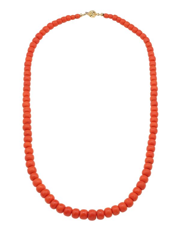 Coral and gold necklace