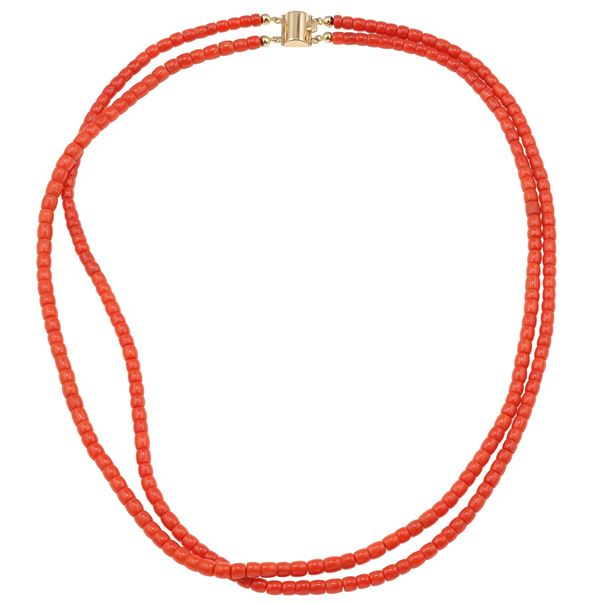 Collana a due fili corallo