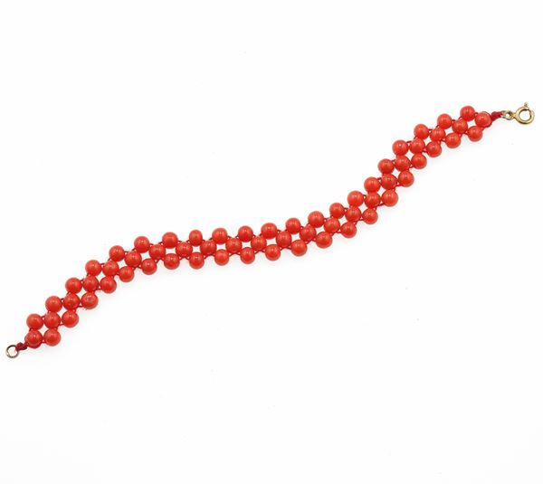 Bracciale con boules di corallo