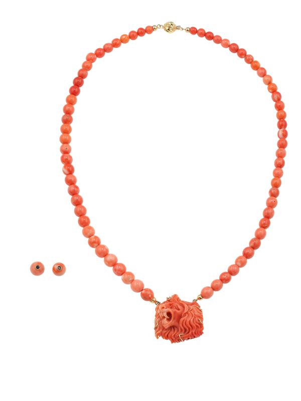Collana ed orecchini con corallo