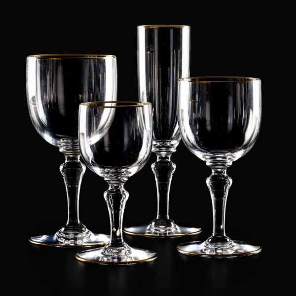 Servizio di calici “Mahora” Francia, Manifattura Baccarat, XX secolo 