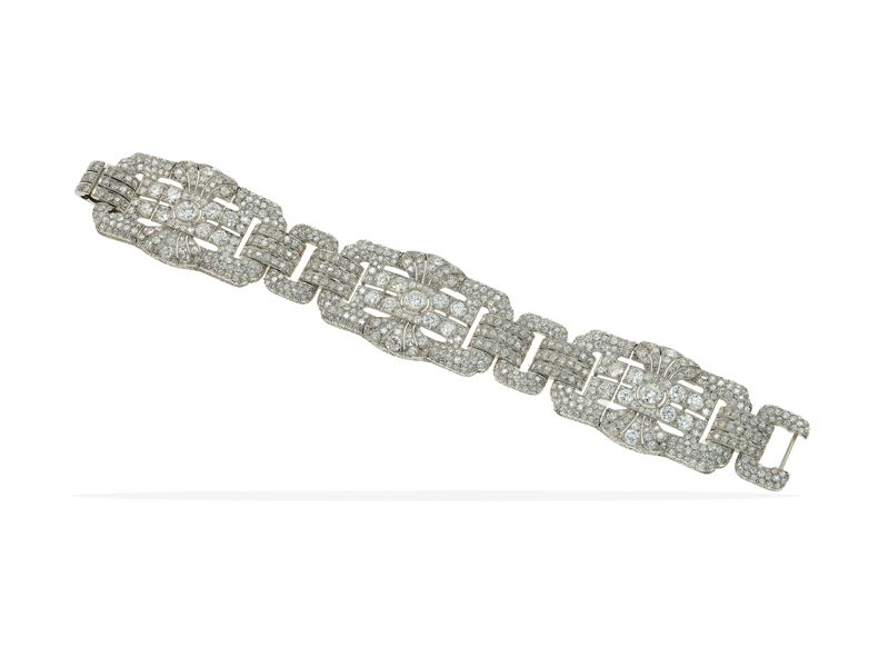 Bracciale con diamanti taglio circular e di vecchio taglio per ct 21.00 circa  - Asta Fine Jewels - Cambi Casa d'Aste