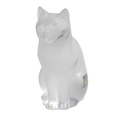 Lalique, Gatto Seduto in Cristallo. XX Secolo
