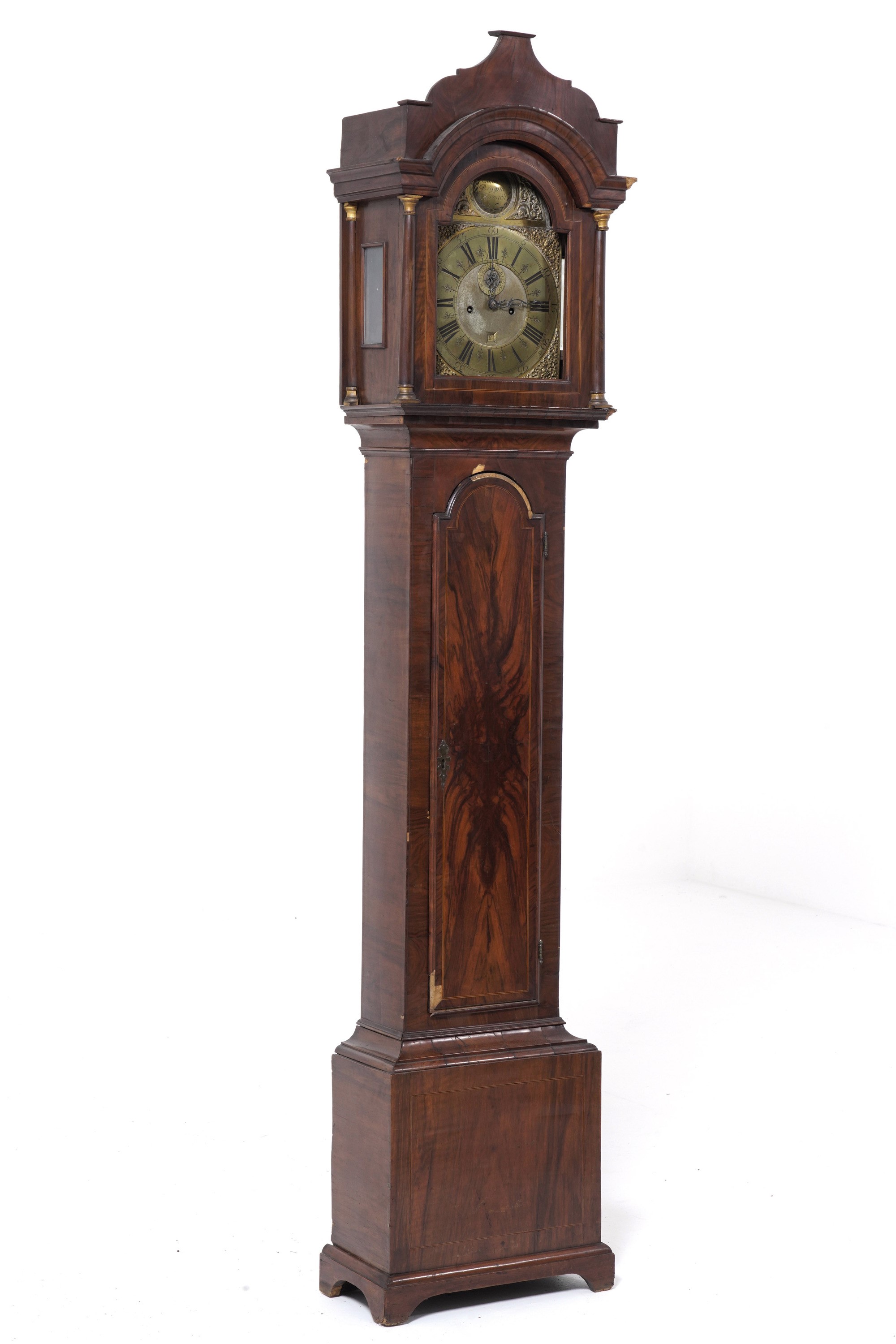 Orologio Cassalunga con Cassa in Noce di Forma Architettonica. Edward Browne, Norwich, XVIII Seco...