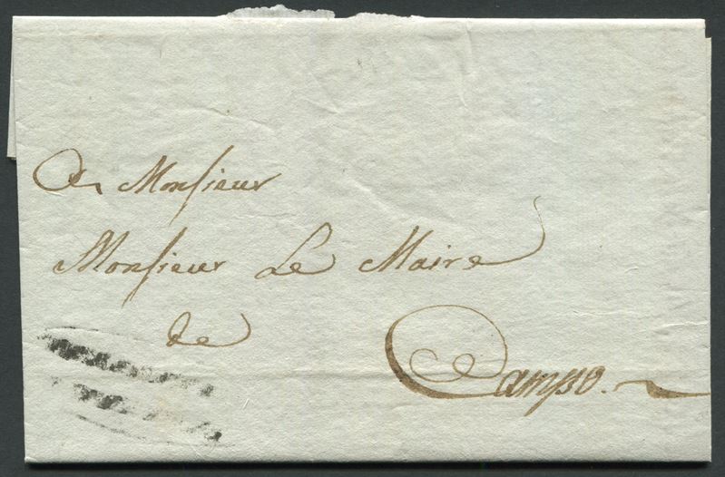 1812, Lettera da Portoferraio (Isola d’Elba) a Campo (Corsica)  - Auction Postal History and Philately - Cambi Casa d'Aste