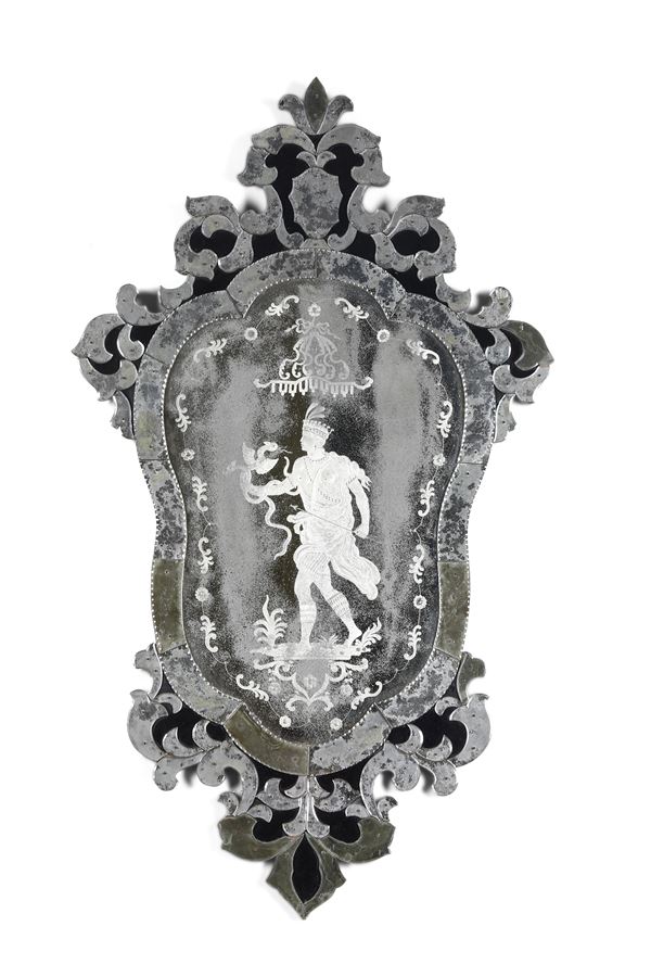 Coppia di specchiere in vetro di Murano. XIX-XX secolo