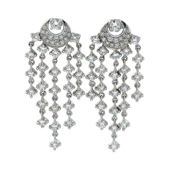 Orecchini a frange con diamanti