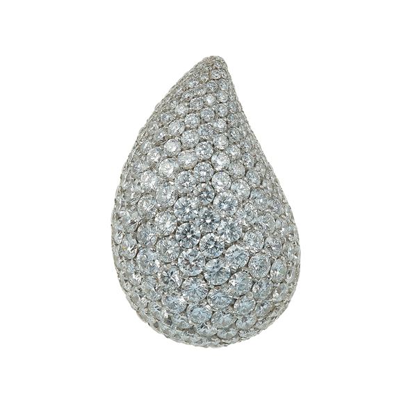 Vhernier. Orecchino singolo modello "Gocce" con pavè di diamanti