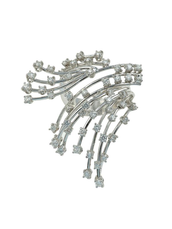 Diamond and gold ring