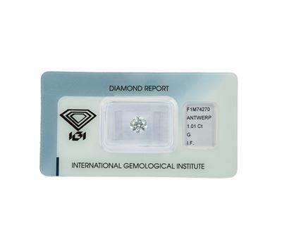 Coppia di Diamanti Taglio Rotondo a Brillante di Ct 1.01, Colore G, Caratteristiche Interne If, F...