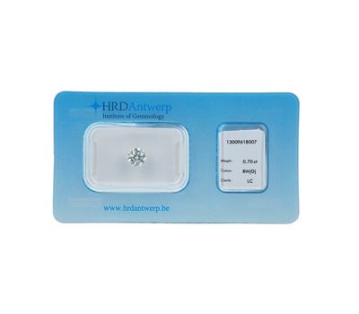 Diamante Taglio Rotondo a Brillante di Ct 0.70, Colore G, Caratteristiche Interne If, Fluorescenz...