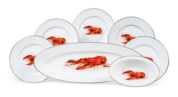 Servizio per aragosta Doccia, Manifattura Richard Ginori, seconda metà del XX secolo 