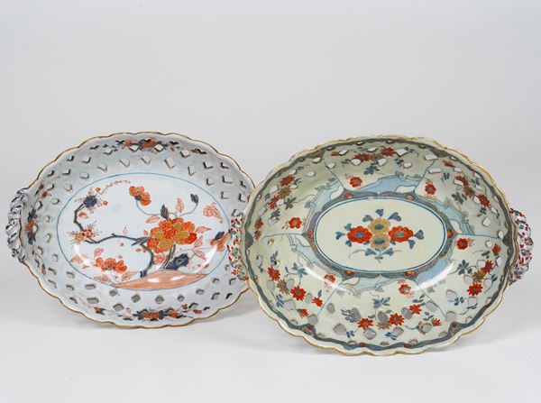 Due cestini. Milano, Manifattura Clerici e Rubati, XVIII secolo.