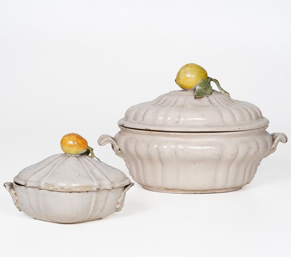 Due zuppiere. Probabilmente Veneto, XVIII secolo.