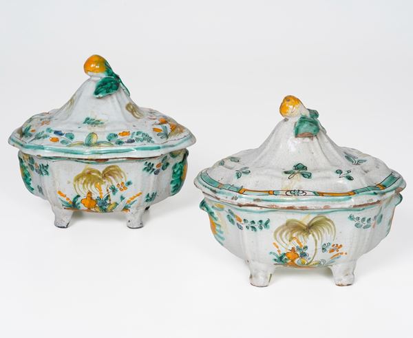 Due zuppiere. Cerreto, XVIII secolo.