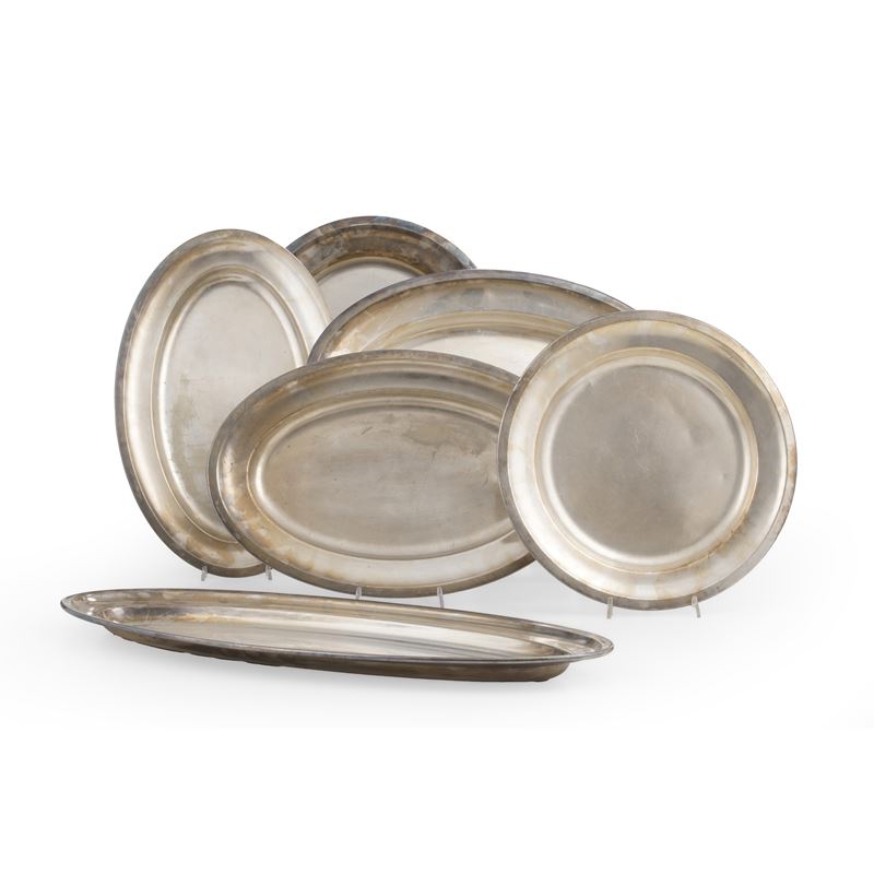 Sei vassoi in metallo  - Auction Antiquariato - Cambi Casa d'Aste