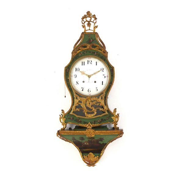 Orologio cartel da parete con mensola, XIX secolo