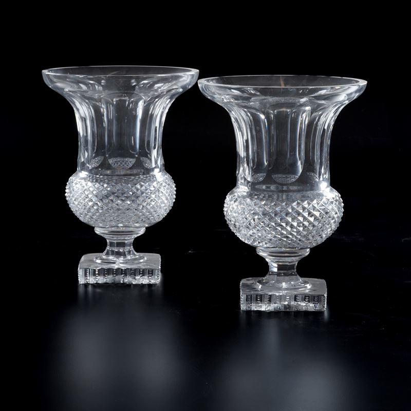 Coppia di vasi in cristallo. XIX-XX secolo  - Auction Antiquariato - Cambi Casa d'Aste