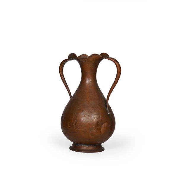 Portaombrelli in rame a foggia di vaso biansato