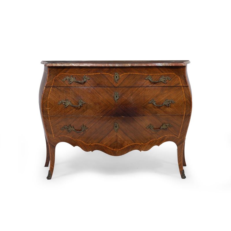 Cassettone lastronato e filettato in stile settecentesco genovese  - Auction Antiquariato - Cambi Casa d'Aste