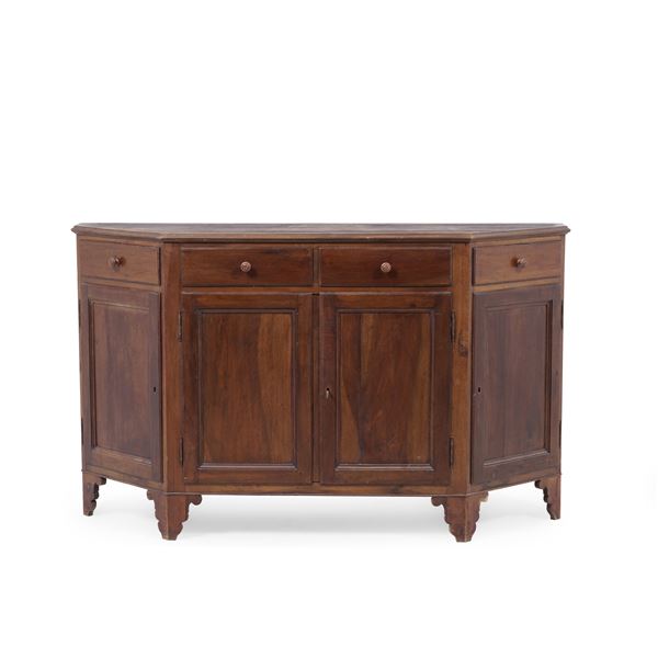 Credenza scantonata in noce