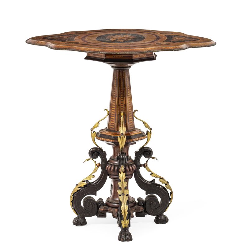 Tavolino a vela lastronato e intarsiato. XIX secolo  - Auction Italian Mansions - Cambi Casa d'Aste