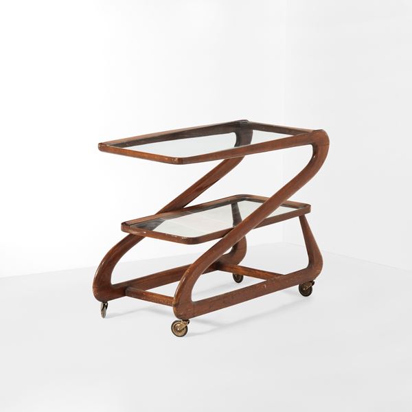 Carrello di servizio a doppio ripiano