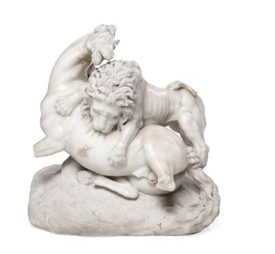 Leone che Azzanna un Cavallo. Arte Italiana del XVIII Secolo