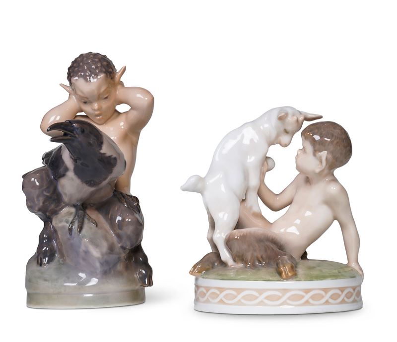 Due figurine Danimarca, Manifattura Royal Copenhagen, XX secolo  - Asta Dimore Italiane - Cambi Casa d'Aste